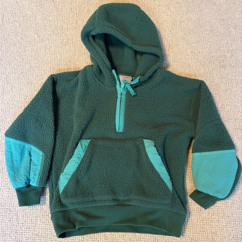 Hanna Andersson Forest Green Kids Zip Hoodie (Size 5)